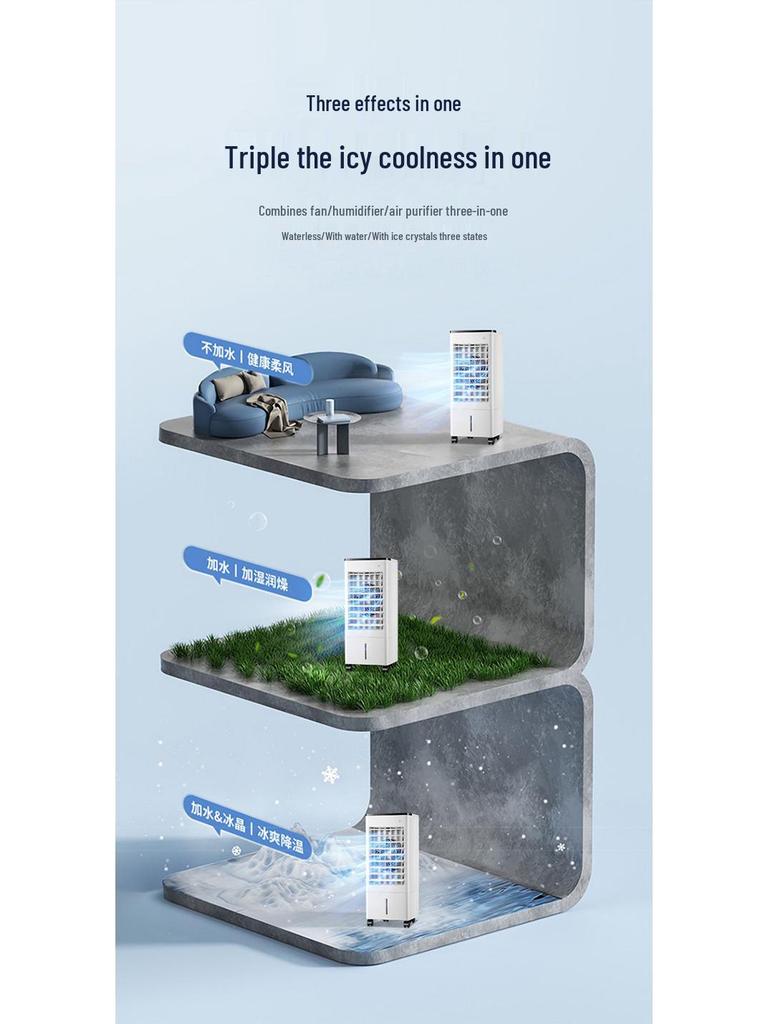 Portable Air Cooler: Powerful Mobile Fan & Small Room AC with Water & Ice Circulation