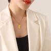 Geometric Portrait Oval Brand Zircon Inlaid Necklace, Summer Wind Versatile Fashion Collarbone Chain