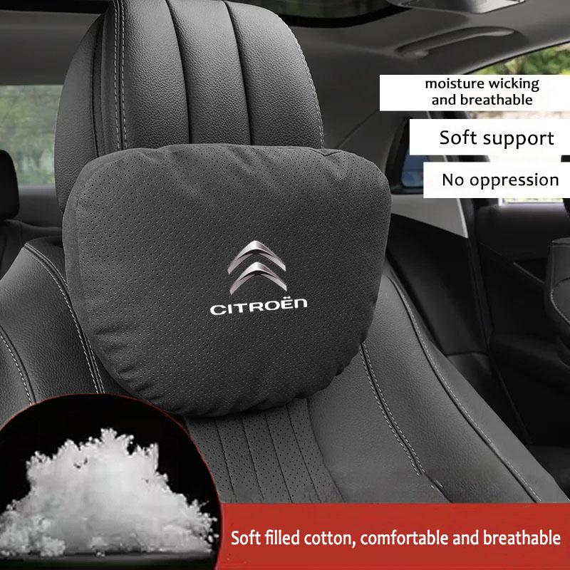 Car Headrest Cover Seat Head Rest Neck Pillow Protector For Citroen DS 3 C4 C3 C5 Aircross Berlingo Celysee Cactus Picasso Saxo anm123