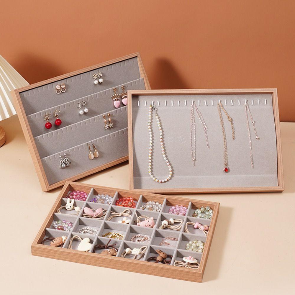 Деревянный поднос для ювелирных изделий, изысканная деревянная органайзерная коробка, антикварная коробка для хранения ожерелий и браслетов