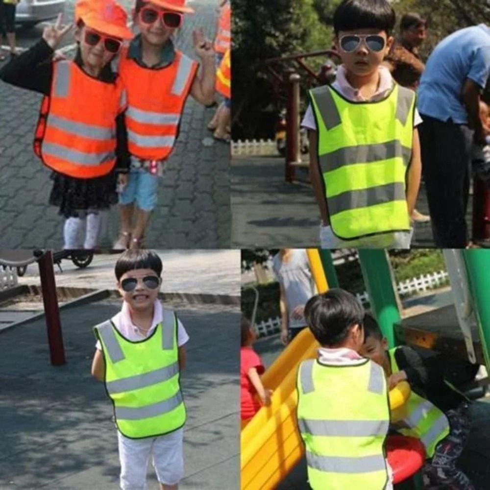 Comfortable Kids Safety Vest High Visibility Traffic Waistcoat Sleeveless Reflective Vest Outdoor
