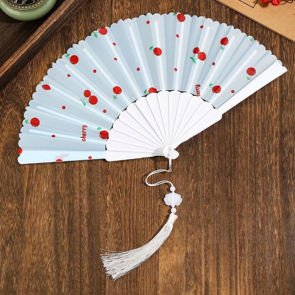 Fruit Pattern Folding Hand Fan Lemon Design Cooling Fan Fashion Handheld Fan Home Use