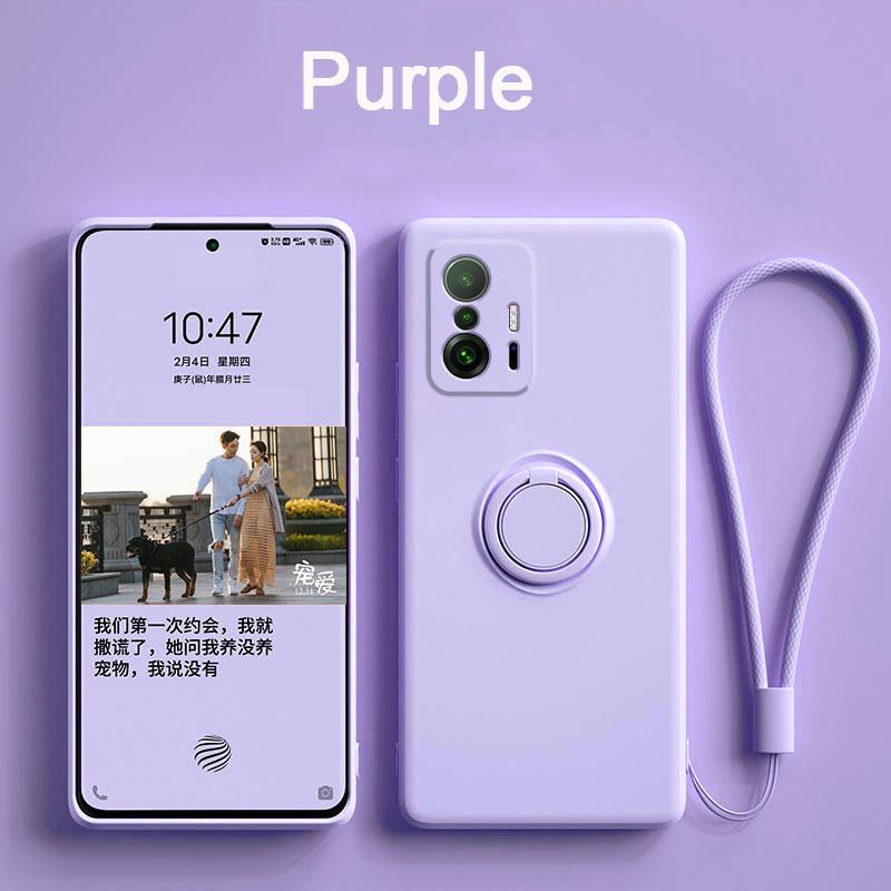 Luxury Magnetic Silicone Case Xiaomi Mi 10 10T Lite 11 11T 11i 5G NE Redmi Note 10s 11s 9 9s 9A 9AT 9C 8 8T POCO F3 Soft Full Cover Ring Holder Stand