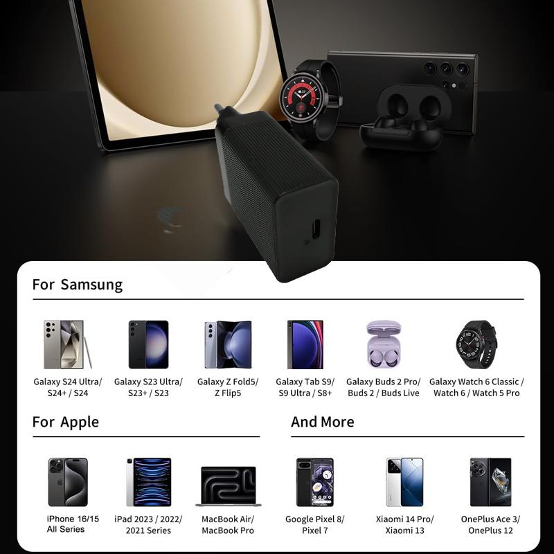 UYUXIO PD 4.0 PPS AFC USB C Зарядное устройство 45 Вт Super Fast Charging Type C Turbo Сетевой адаптер для Samsung iPhone 16 15 Macbook Xiaomi