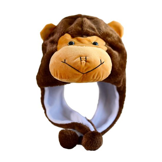 Мягкая шапка с наушниками для детей, мультяшный кролик/лягушка/утка, косплей, зимний теплый головной убор для Хэллоуина, Рождества