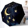1 шт. Автоматический складной зонт "Луна и Звезды" - Дизайн, Прочный железный каркас для путешествий, Уличный, Пляжный модный аксессуар a0920034