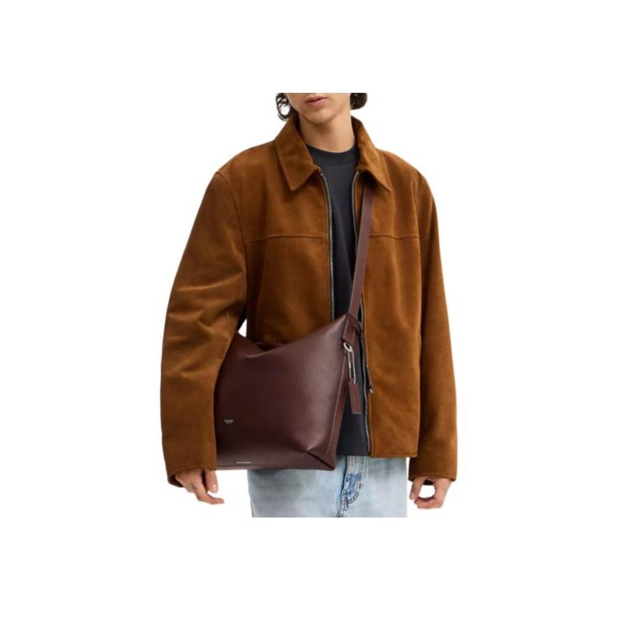 Coach Mott 38 New York Style Practical Versatile Casual Leather Messenger Bag Unisex Bags Brown CDS82-MPL
