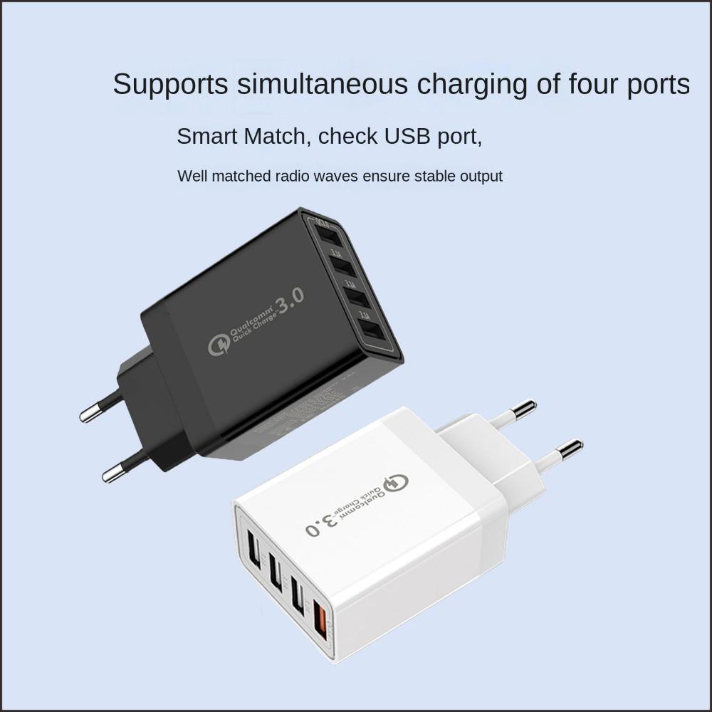 4-портовое USB-зарядное устройство Quick Charge 3.0 для iPhone Samsung Xiaomi планшета настенный адаптер для зарядки мобильного телефона вилка ЕС США быстрая зарядка