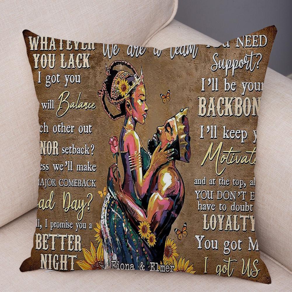 Чехол для подушки с изображением красивой леди, черная наволочка в африканском стиле для девочек, украшение для дивана, автомобиля, дома, наволочка