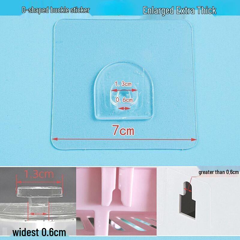 Многослойная клейкая настенная полка для хранения с прозрачными крючками для ванной комнаты