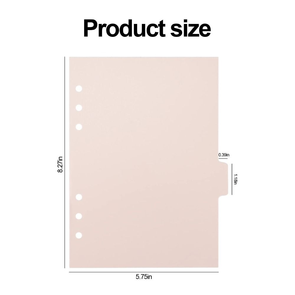 6 PCS 6 Ring Binder Divider 6 PCS Binder Index Dividers Planner Index Page Tabs Home