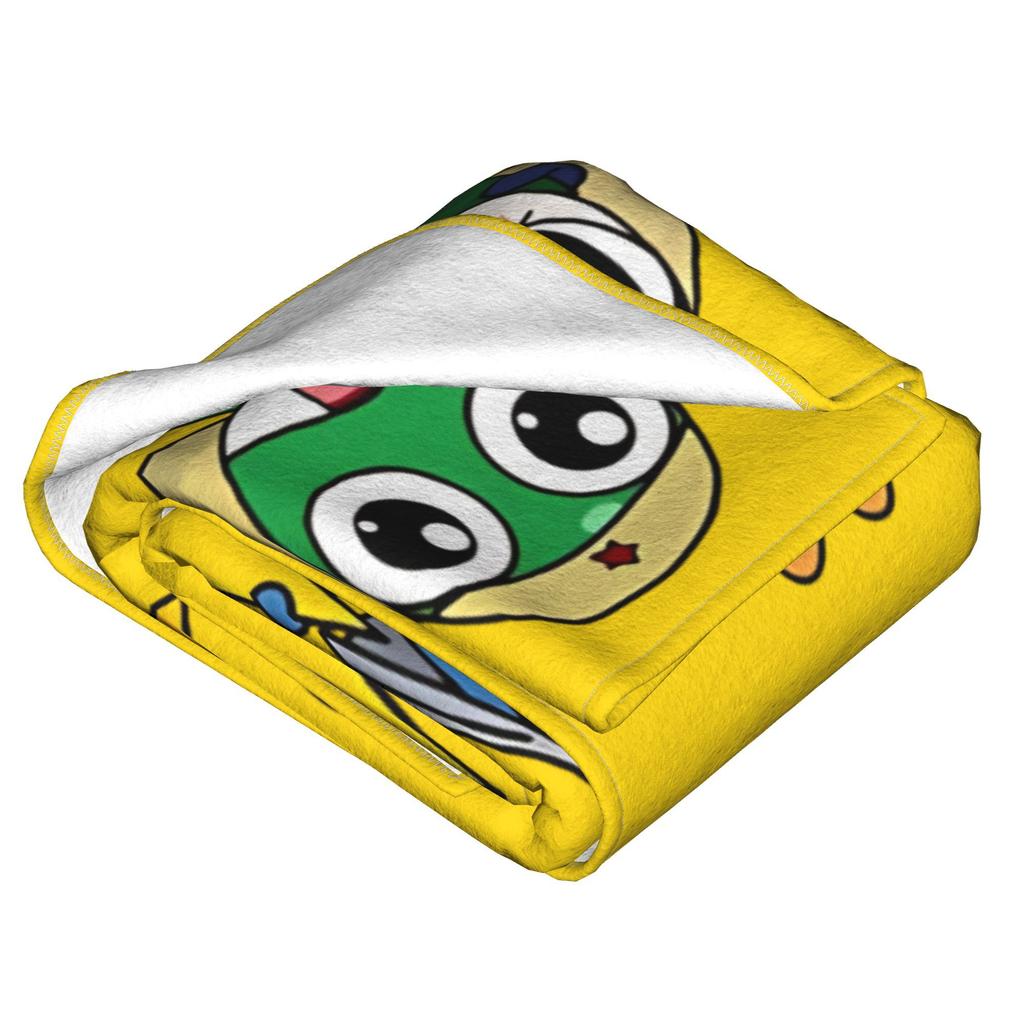 Funny Keroro manga Blanket Soft Fleece Cozy Throw Blanket Machine Washable