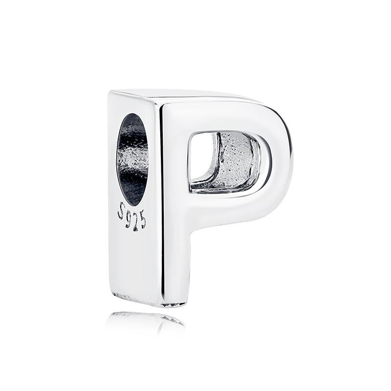 Original 925 Silver Charms Beads 12 Zodiac A-Z Letters Virgo Aries Fit Pan Bracelets Necklaces Jewelry For Women