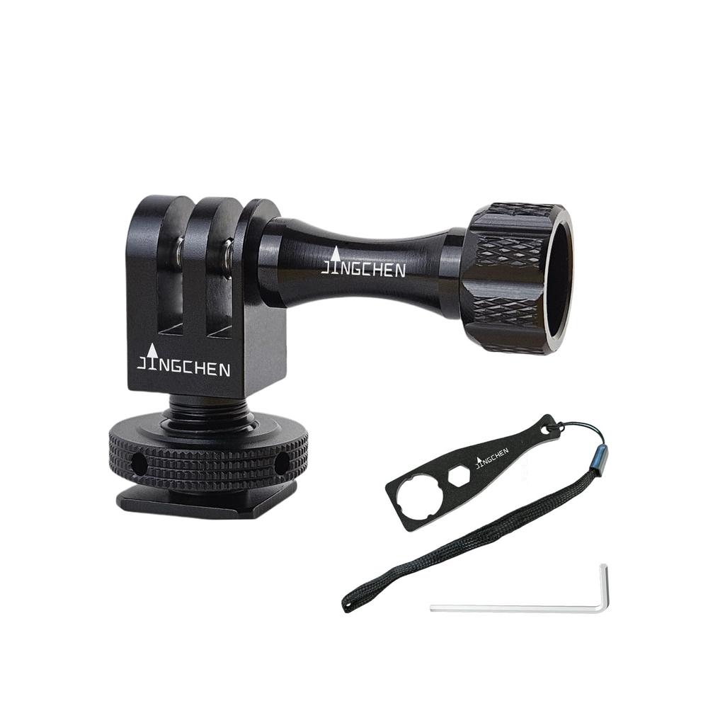 JINGCHEN Aluminum Cold Shoe Adapter Hot Shoe Mount Adapter Action Camera with Screw Hole Tripod Mount Compatible with Gopro Series DJI Osmo Action