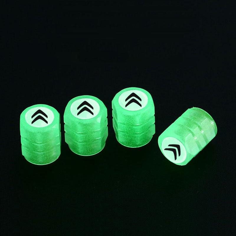 4Pcs Car Tyre Luminous Valve Cap Valves Nozzles Accessories For Citroen e-C3 e-C4 X C5X C3 C4 Cactus Picasso C-Crosser C6 C1 akr256