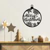 1pc Merry Christmas Ornaments Decoration - Black Metal Wall Art | Festive Christmas Wall Decor, Stylish Silhouette Accent