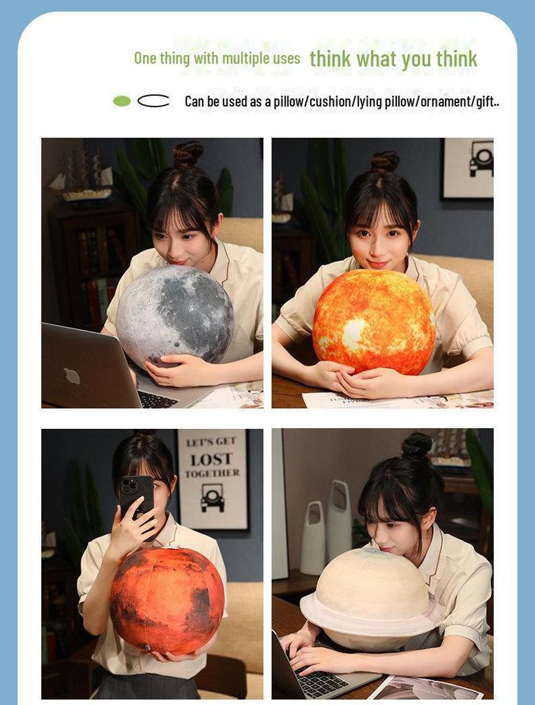 3D плюшевые подушки Земля, Луна, Марс и Солнце - развивающие сферические игрушки