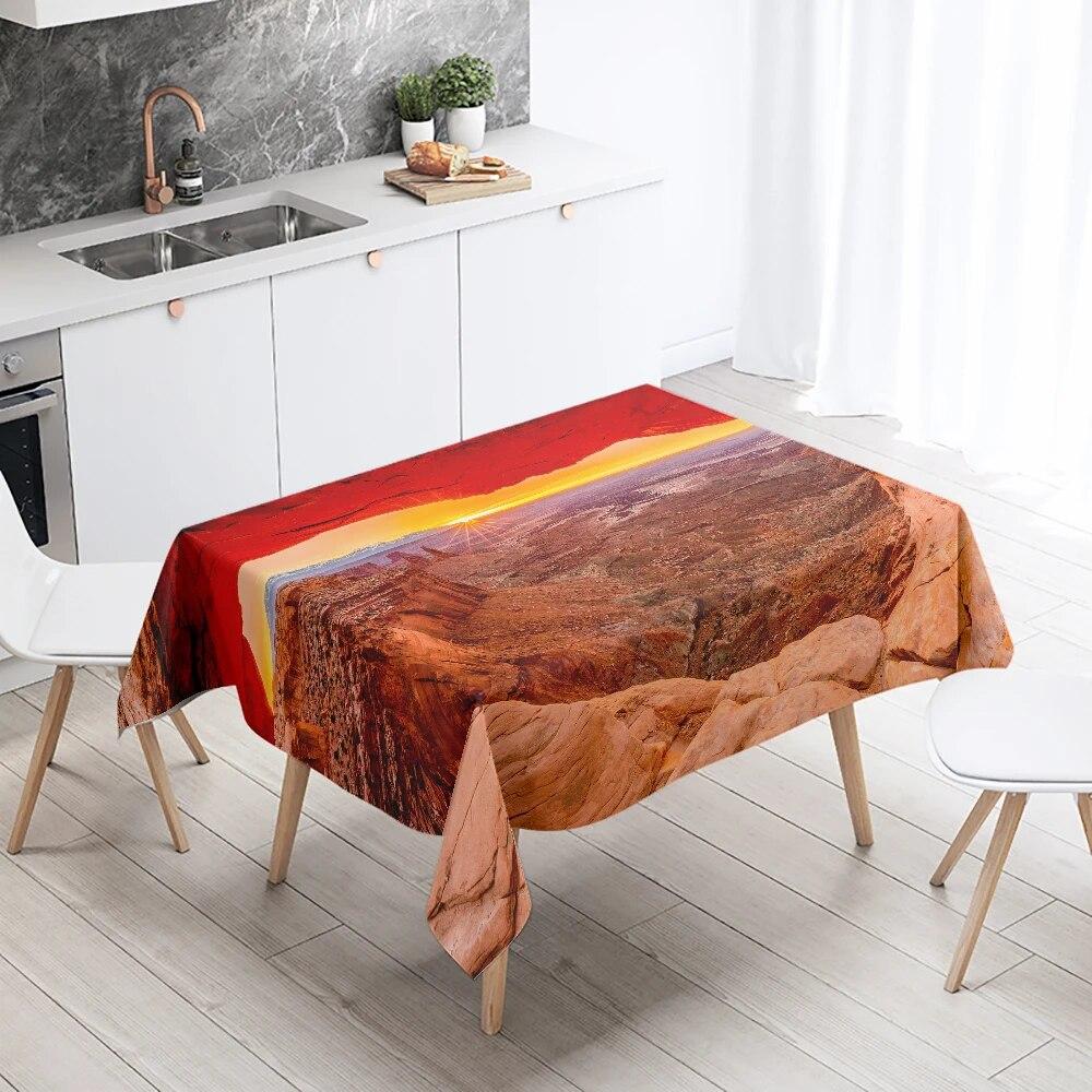 Скатерть «Гранд-Каньон» с природными пейзажами, украшение для ресторанного стола, противообрастающая водонепроницаемая прямоугольная скатерть