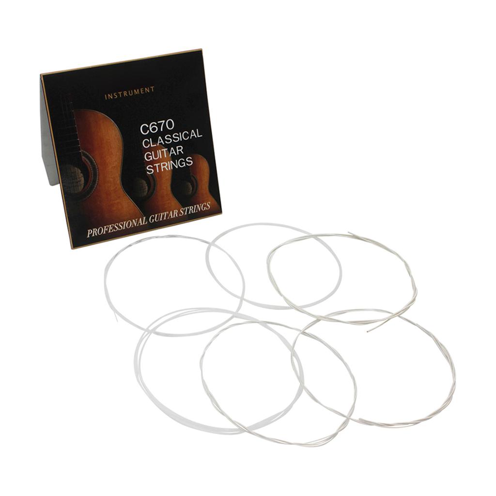 IRIN C670 Acoustic Classical Guitar Strings Nylon Silver Plated Copper Alloy Wound, 6pcs Set (.028 .043)