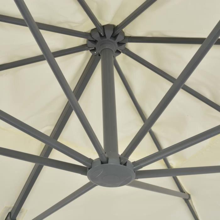 Parasol - vidaXL - Sable - Aluminium - 4 x 3 m - Base portable incluse