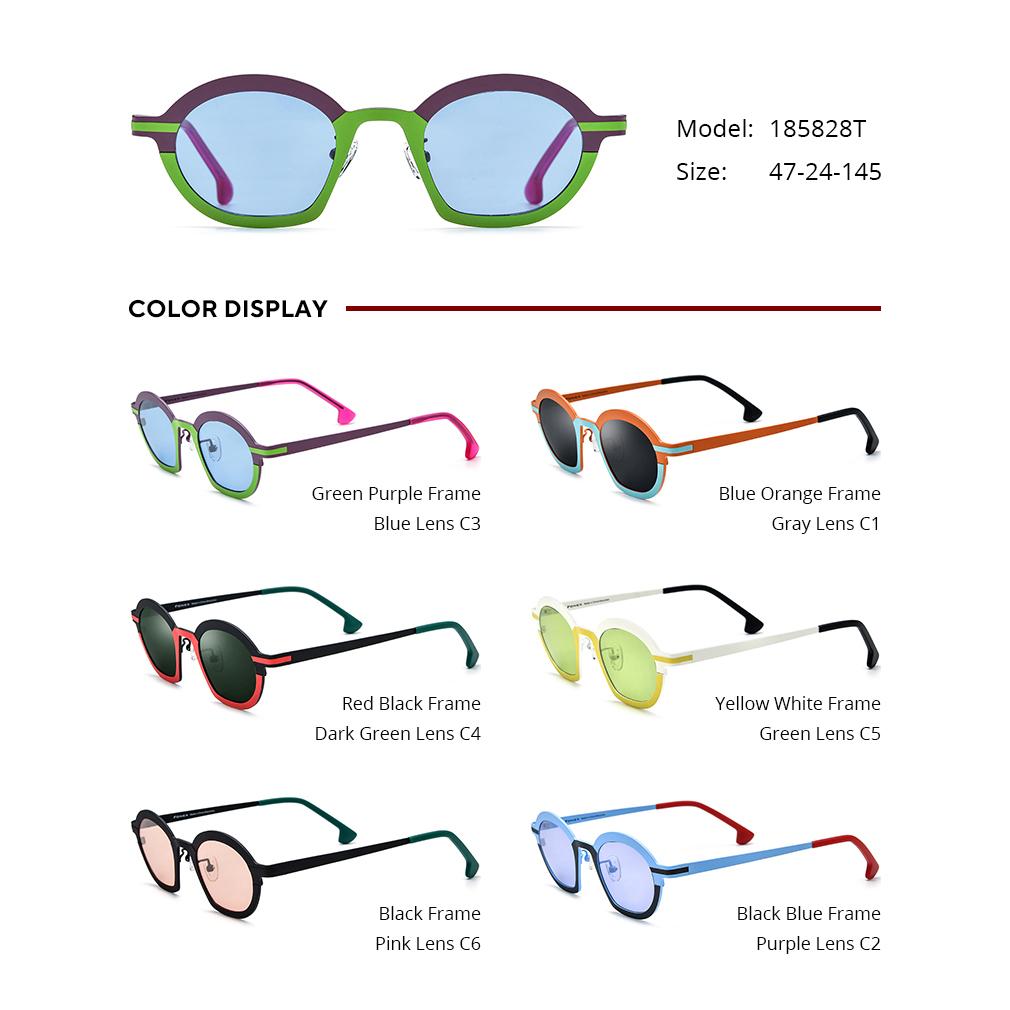 Borregls Colorful Titanium Sunglasses Women 2025 New Brand Designer Vintage Polarized Shades Mirrored UV400 Sun Glasses 185828T