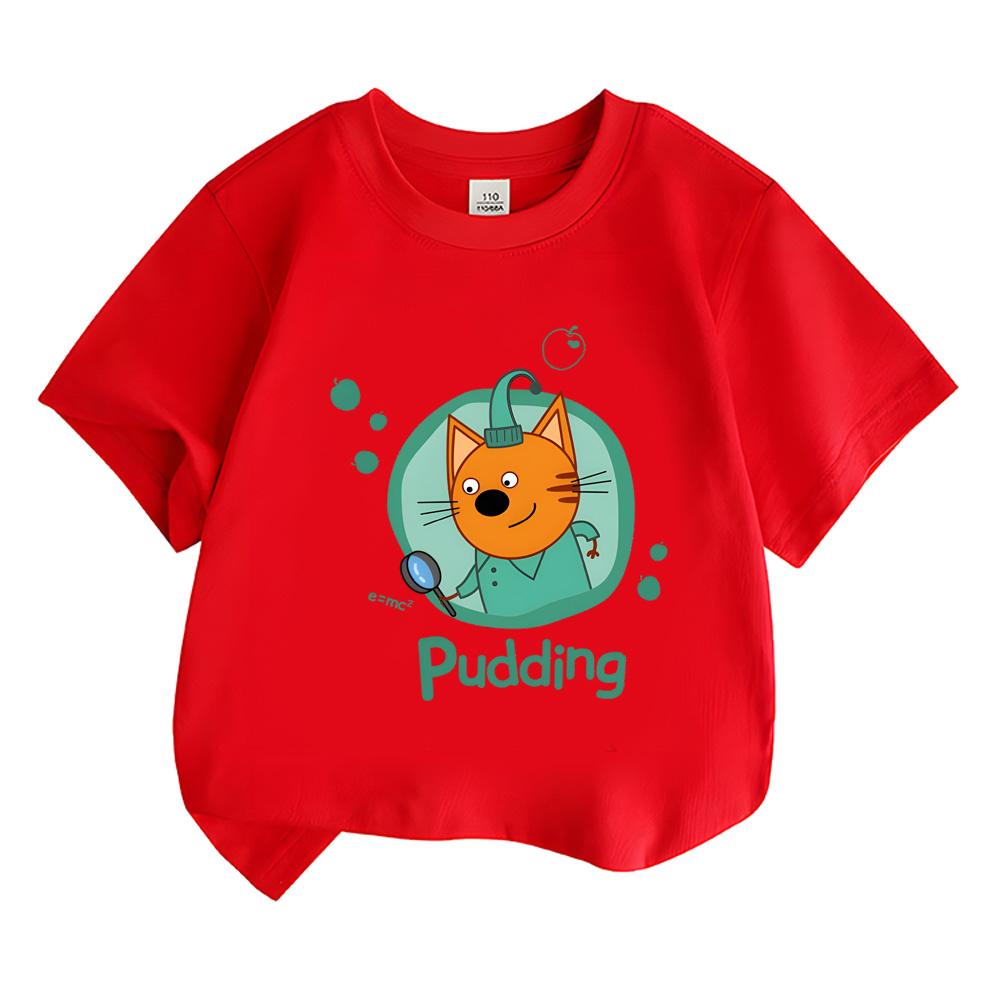 Summer 100% Cotton Kid-e-cats T-shirt Boy Cartoon Print Short Y2k One Piece Anime O-neck Tees Kids Clothes Girls Anime T-shirt summer Tops