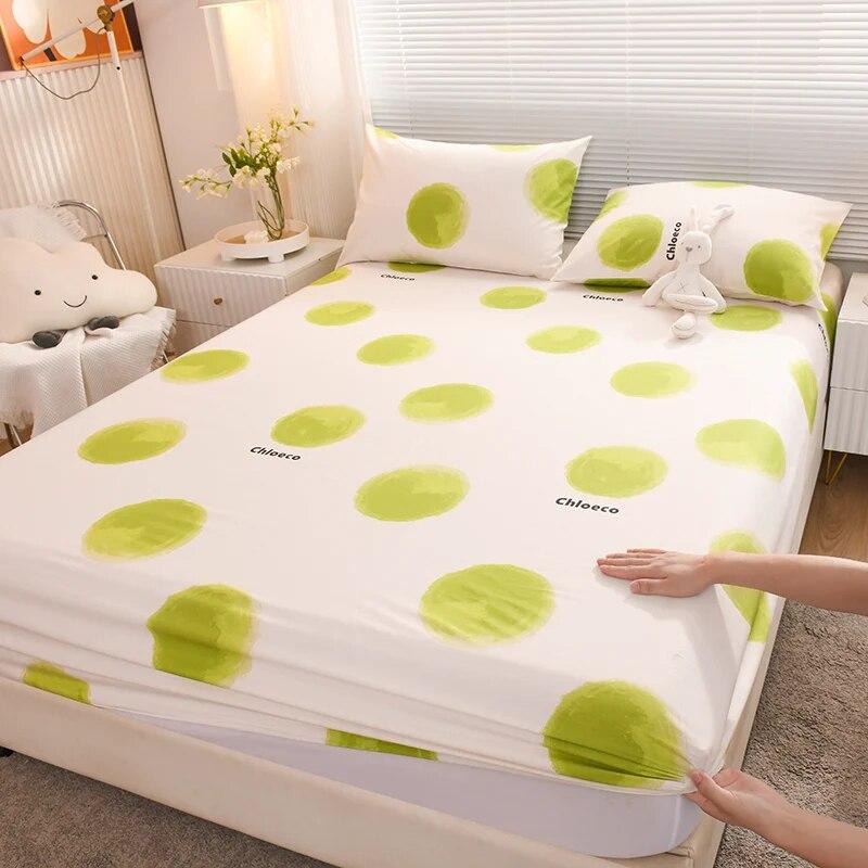 European Style Floral Pattern,100% Cotton,Bed Sheet With Elastic Band160x200,No Pillowcase,Soft Breathable,133x72 Fabric