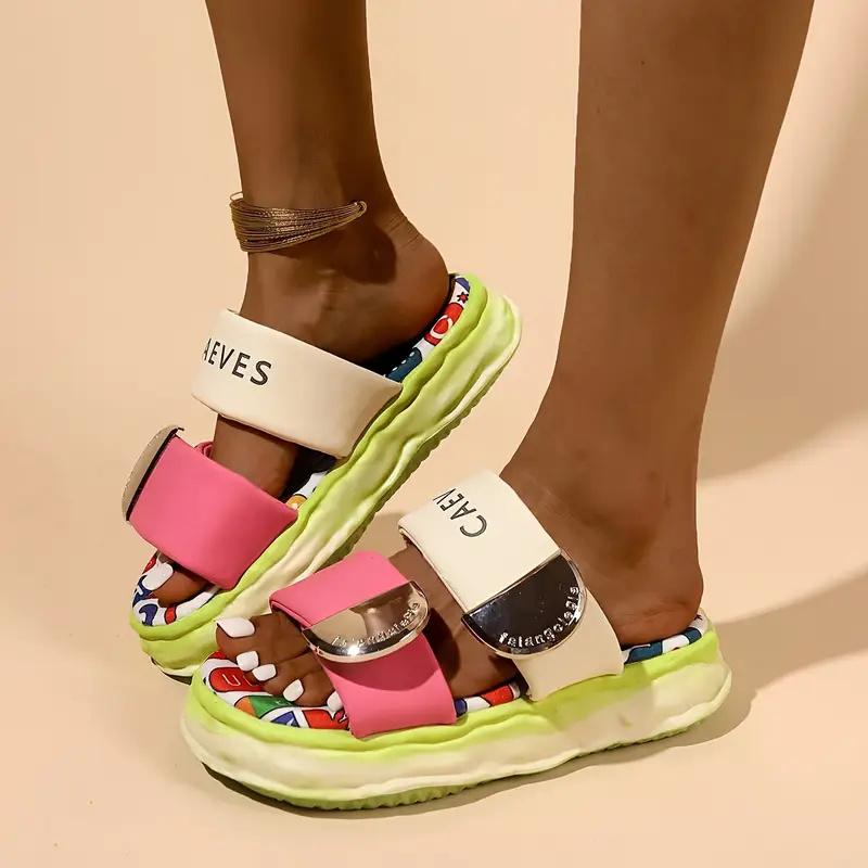 Fashion Summer New Women Trend Slippers Mixed Colors Designer Shoes Women Casual Outdoor Sandals Platform Fashion Slippers Slides Women
