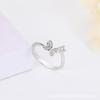 Кольцо-бабочка, модное корейское, креативное, размер регулируется, дизайн меньшинства с цирконием, женское открытое кольцо