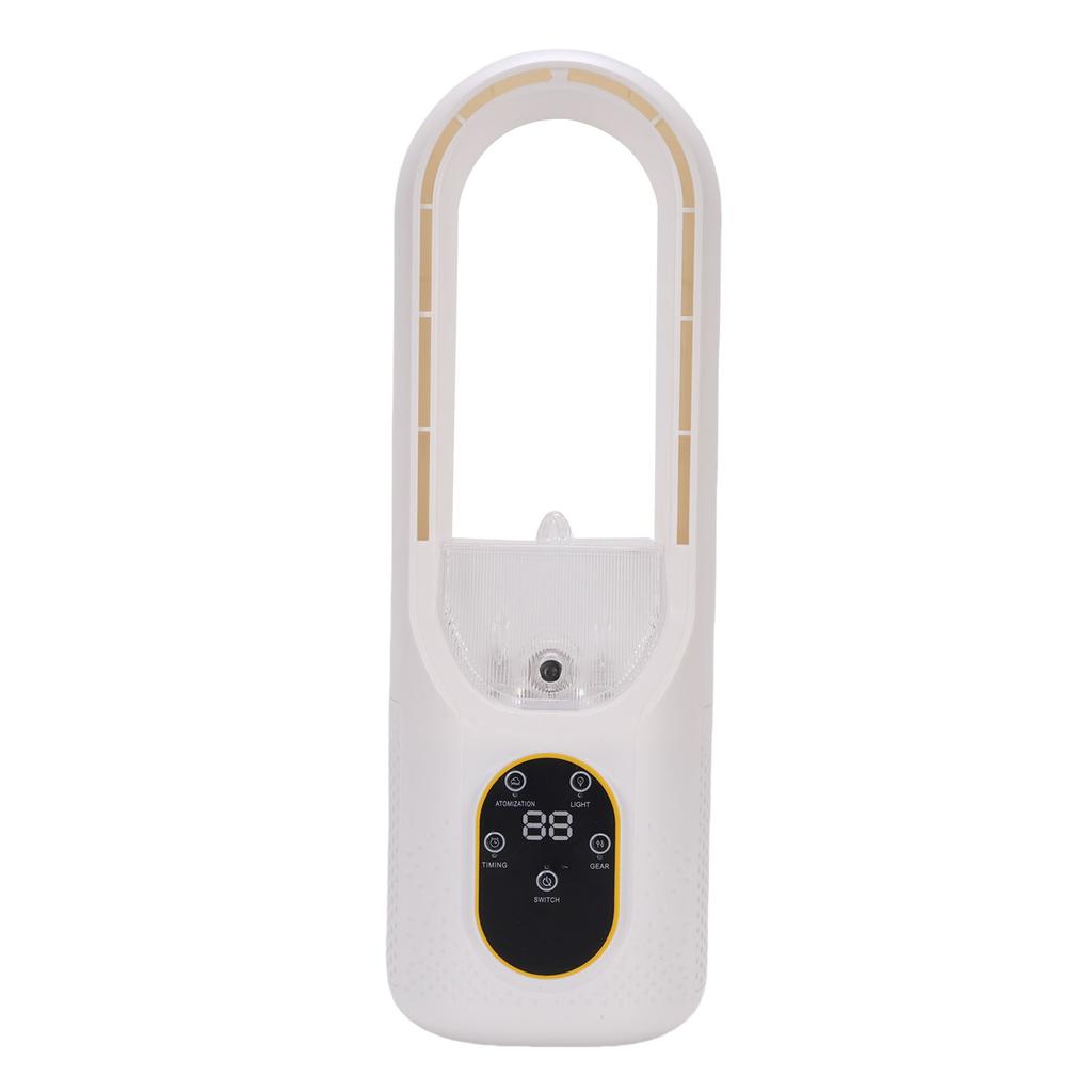 Desk Misting Bladeless Fan 6 Speeds Quiet Table Bladeless Cooling Fan with 5 Color LED Light Timer for Home Bedroom