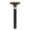 Shaving Handle Metal Safety Double Edge Reusable Shaving Long Handle for Men Women Black
