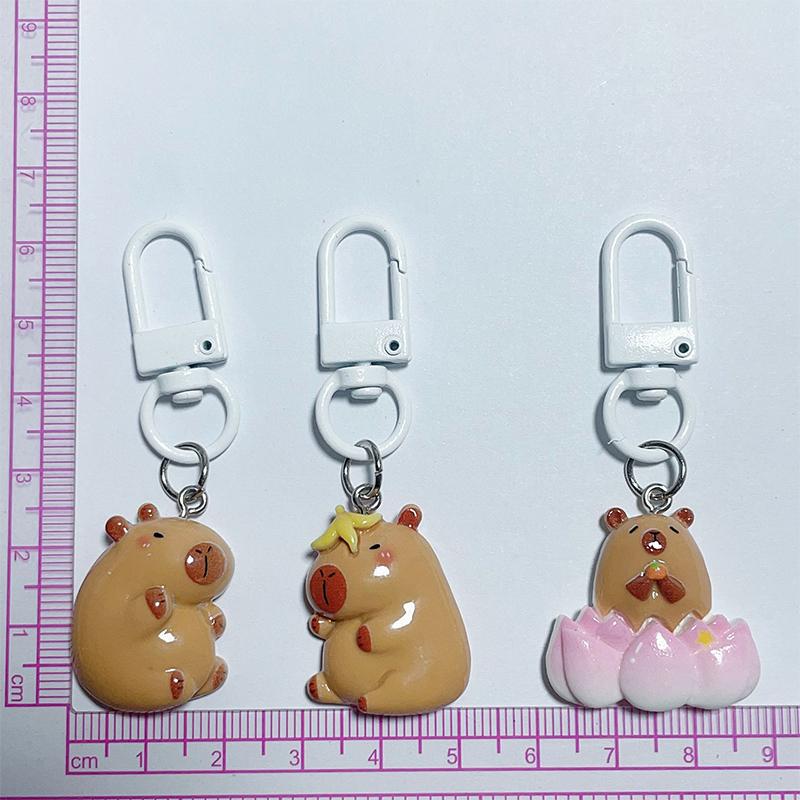 Брелок из смолы Capybara, забавная подвеска для сумки Capybara, милый забавный брелок для ключей с изображением животных, милые аксессуары для ключей