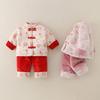 Winter Velvet Hanfu Tang Suit: Two-Piece Chinese New Year's Outfit for Baby Girls (1 Year Old)