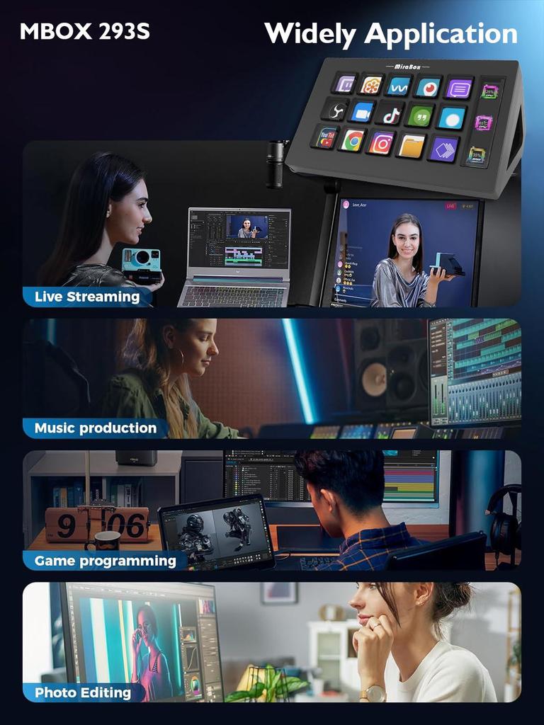 HSV293S Визуальная мини-клавиатура: Компактный настольный дизайн с док-станцией Stream