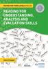 Книга Reading for Understanding, Analysis and Evaluation Skills: Second and Third Levels English