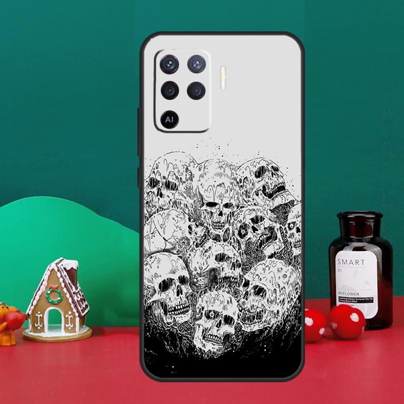 Готический модный череп для OPPO A54 A74 A94 A57S A53S A58 A78 A98 A16 A76 A96 A15 A17 A77 A5 A9 A52 A72 A79 Чехол