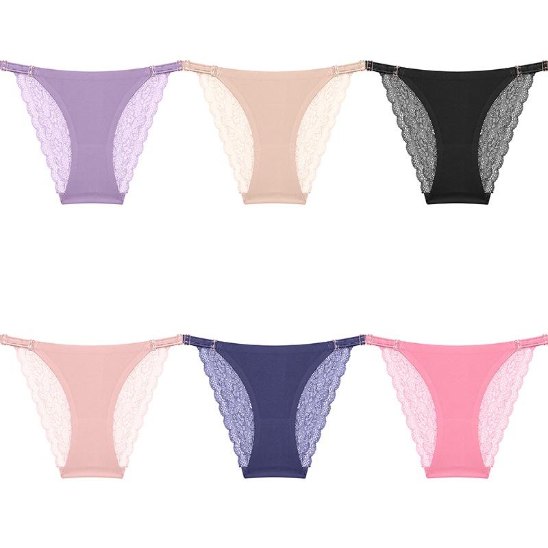 Бесшовные стринги FINETOO, нижнее белье, регулируемые трусики S-XL, женские кружевные трусики, шелковые трусики для женщин