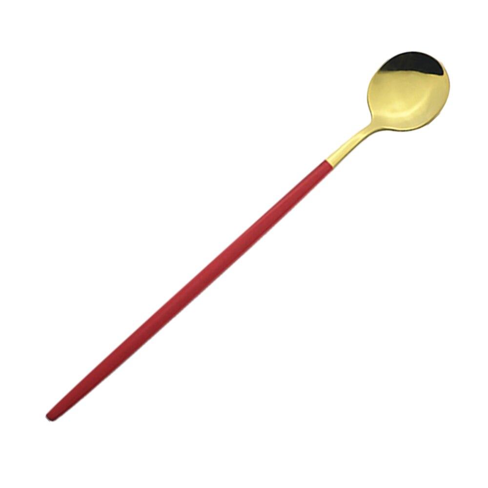 Красочная десертная чайная ложка, столовая посуда, ложка для сока, кофе, набор столовых приборов, ложка для мороженого с длинной ручкой, посуда из нержавеющей стали