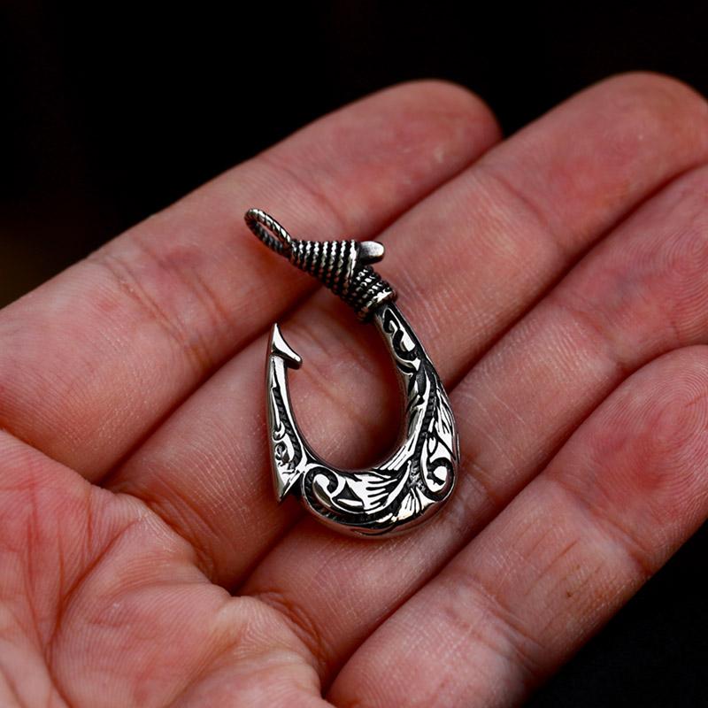BEIER Viking Fishhook shaped pendant Pendant Necklace Quality Stainless Steel Biker Punk jewelry For Man BP8-1035