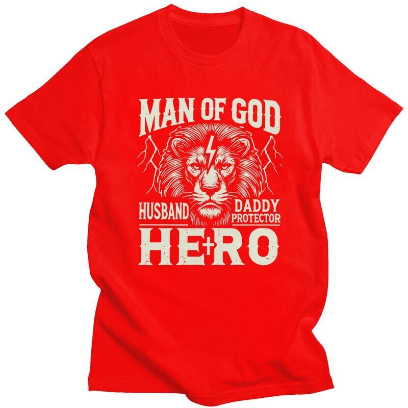 Custom Fashion Man Of God Husband Daddy Protector Hero T Shirt Men ShortSleeve Tshirts Streetwear Tee Tops Slim Fit Tshirts