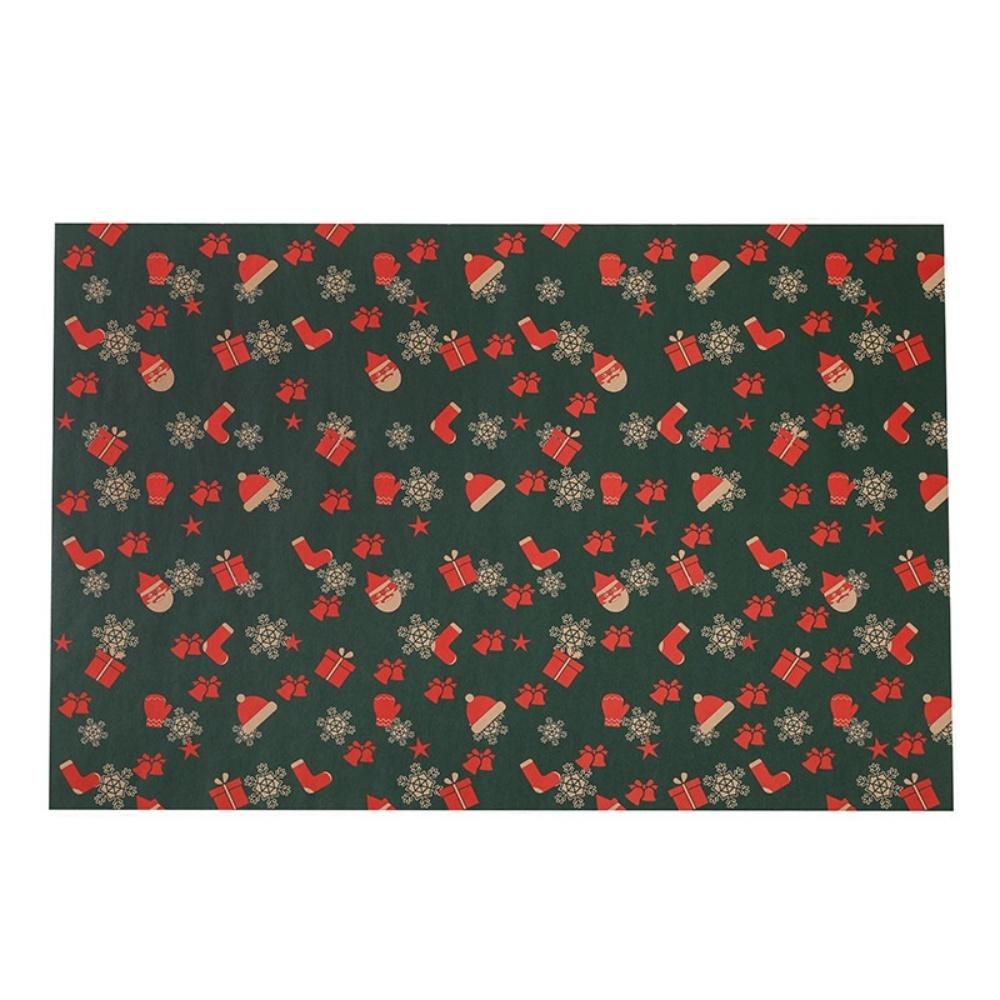 Santa Claus Wrapping Paper Wrinkle-Resistant Bell Pattern Paper Christmas Gift Wrapping Paper Eye-Catching For Home Decoration