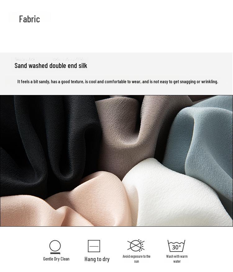 Summer Sand-Washed Double Crepe Silk V-Neck Vest - Women's Solid Casual Wear