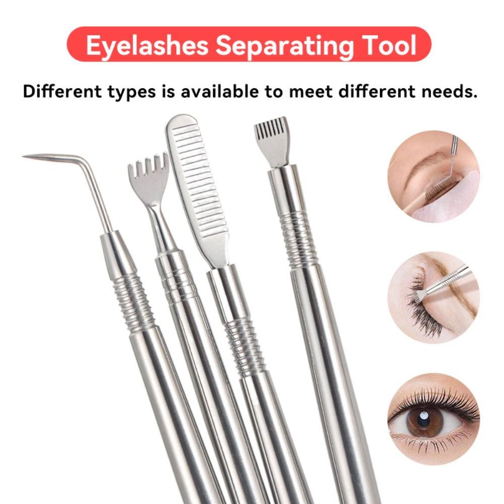 Double Side Eyelashes Separating Tool Stainless Steel Eyelash Perming Stick Beauty