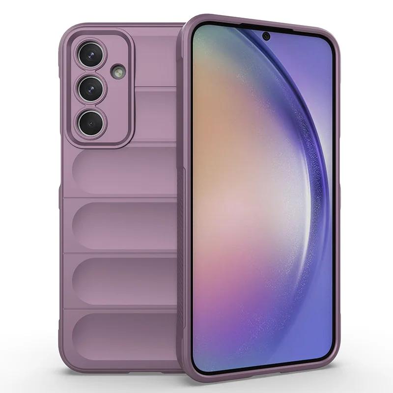 Гибкий силиконовый чехол с эффектом кожи для Samsung Galaxy A56 A36 A26 A16 5G Чехол Противоударный Fundas Coque