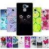 Cover Phone Case for Huawei Honor 7 Soft Tpu Silicone Back Cover 360 Full Protective Printing Clear Coque Cat Flower