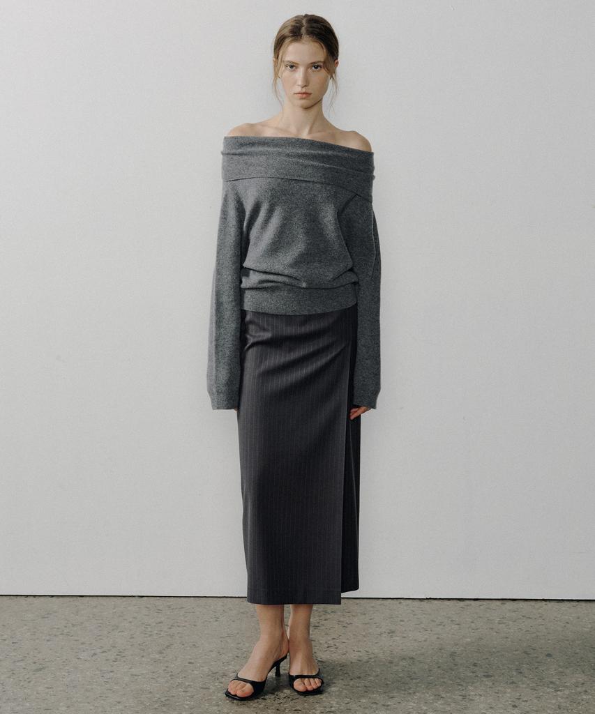 Otte Stripe Belted Maxi Skirt_2Color