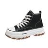 New Women High Top Sneakers Lace-Up Casual Plarform Height Canvas Non-slip Wear Resistant Spring Female Vulcanize Shoes