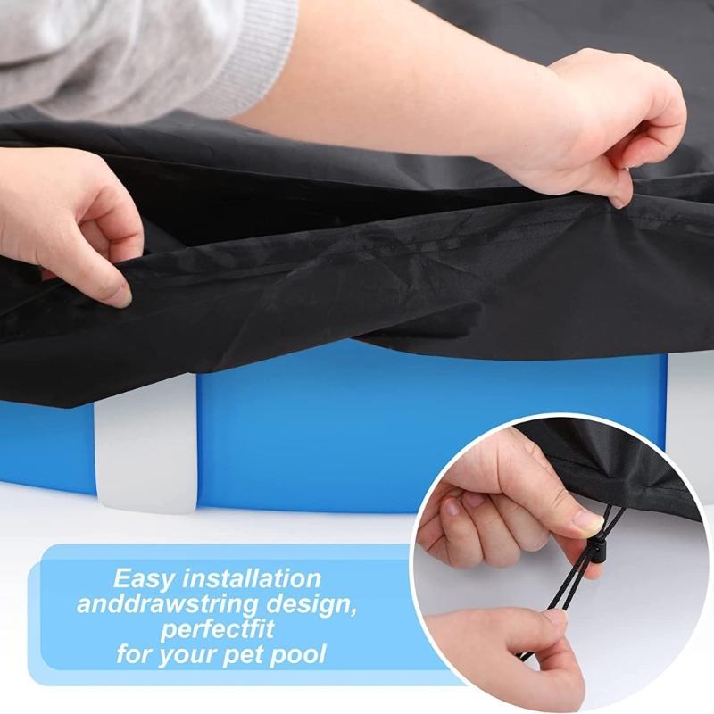 Portable Dog Pool Cover Round Shape Easy to Use Kids Swimming Pool Cover Foldable Tub Pool Protector Sleeve Case