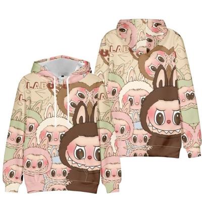 Унисекс LABUBU Hoodie Толстовка с капюшоном с рисунком в стиле мультфильма Уличная одежда Толстовки для пар Мужчины Женщины
