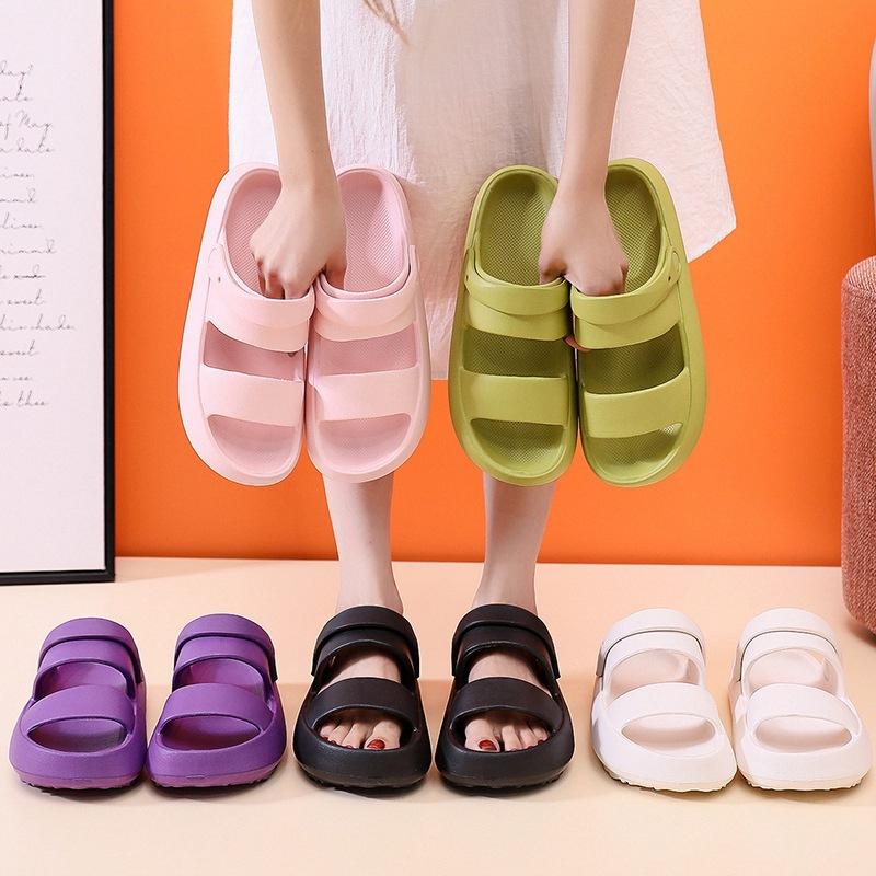Summer Women Home Slippers with Snaps Outdoor Breathable Casual Sandals Women Non-slip Platform Beach Shoes Women